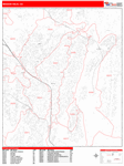 Mission Viejo Wall Map Red Line Style